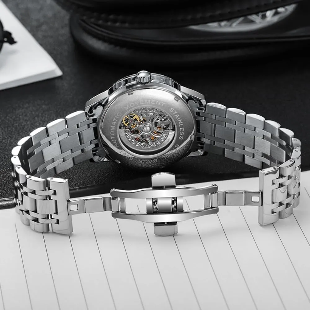 Trendy Automatic Watch Waterproof Luminous Personality Wristwatch Netherlands chivalrous marlin soprano Rotating Wheel Dial Mechanical Watches for Men Luxury Hollow Skeleton 