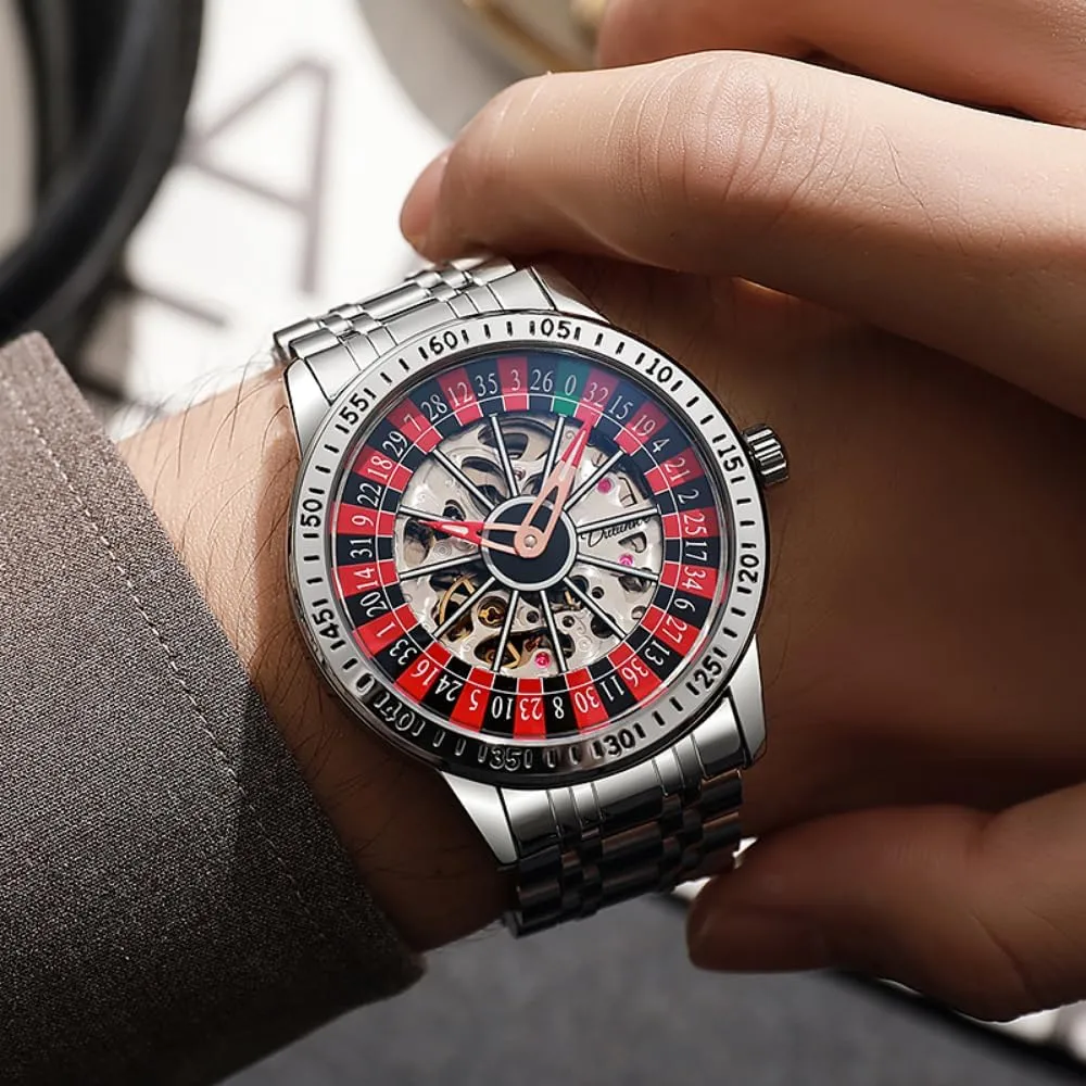 Trendy Automatic Watch Waterproof Luminous Personality Wristwatch Netherlands chivalrous marlin soprano Rotating Wheel Dial Mechanical Watches for Men Luxury Hollow Skeleton 