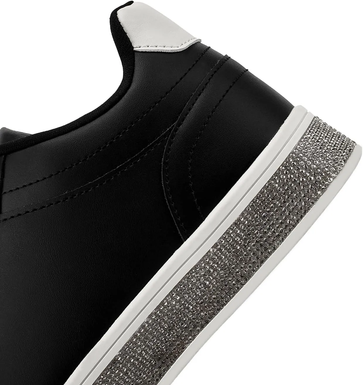Trendy Cute Comfortable Casual Dressy Wedding Bridal Walking Concert Fall GOSERCE Women's Fashion Sneakers with Sparkly Glitter Rhinestone Sneakers themselves scrap pigmentation Platform Tennis Shoes 