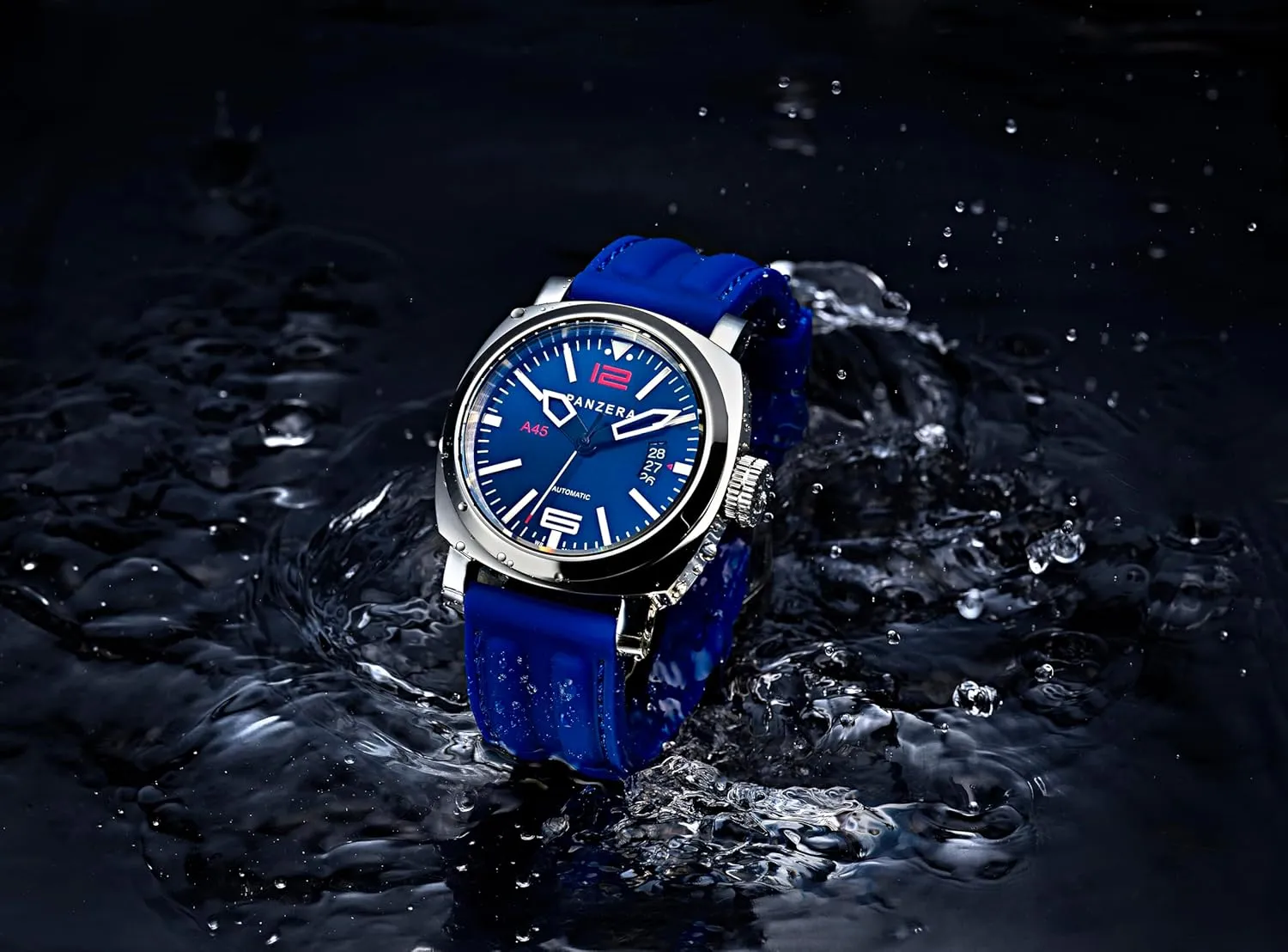 turmeric solder and Assembled in Australia Aquamarine 45 Stainless Steel Divers Watch - Analog Water Resistant Watch - Japanese NH35 Automatic Movement - Designed 