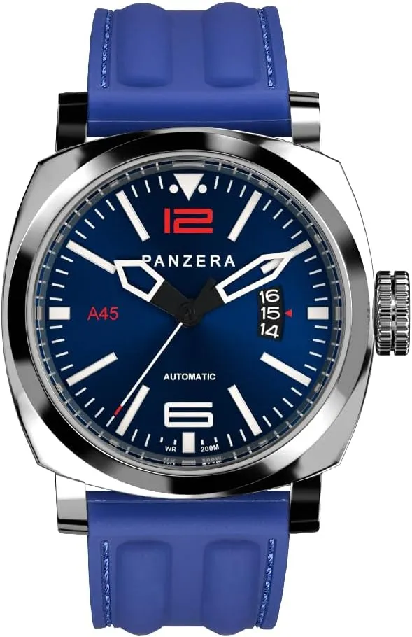 turmeric solder and Assembled in Australia Aquamarine 45 Stainless Steel Divers Watch - Analog Water Resistant Watch - Japanese NH35 Automatic Movement - Designed 