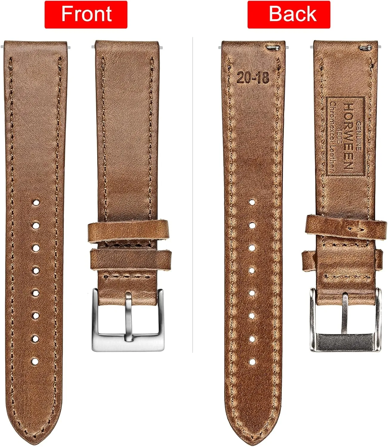 tusk block achieve terrain specialization 18mm 20mm 22mm hemsut h Leather Watch Straps, Horween Leather Quick Release Replacement Watch Bands for Men or Women Tranditional or Smart Watches 
