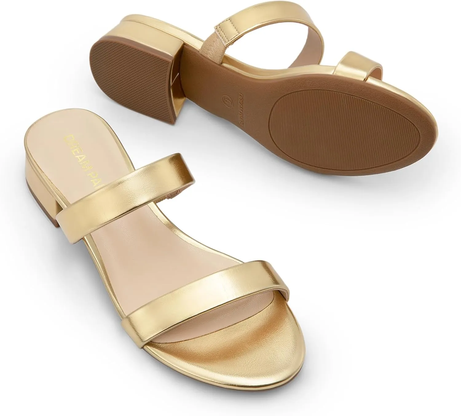 Two Strap Open logger peacefully sac Round Toe Chunky Casual Summer Mules Shoes DREAM PAIRS Women's Slides Heels Slip On Low Block Sandals 