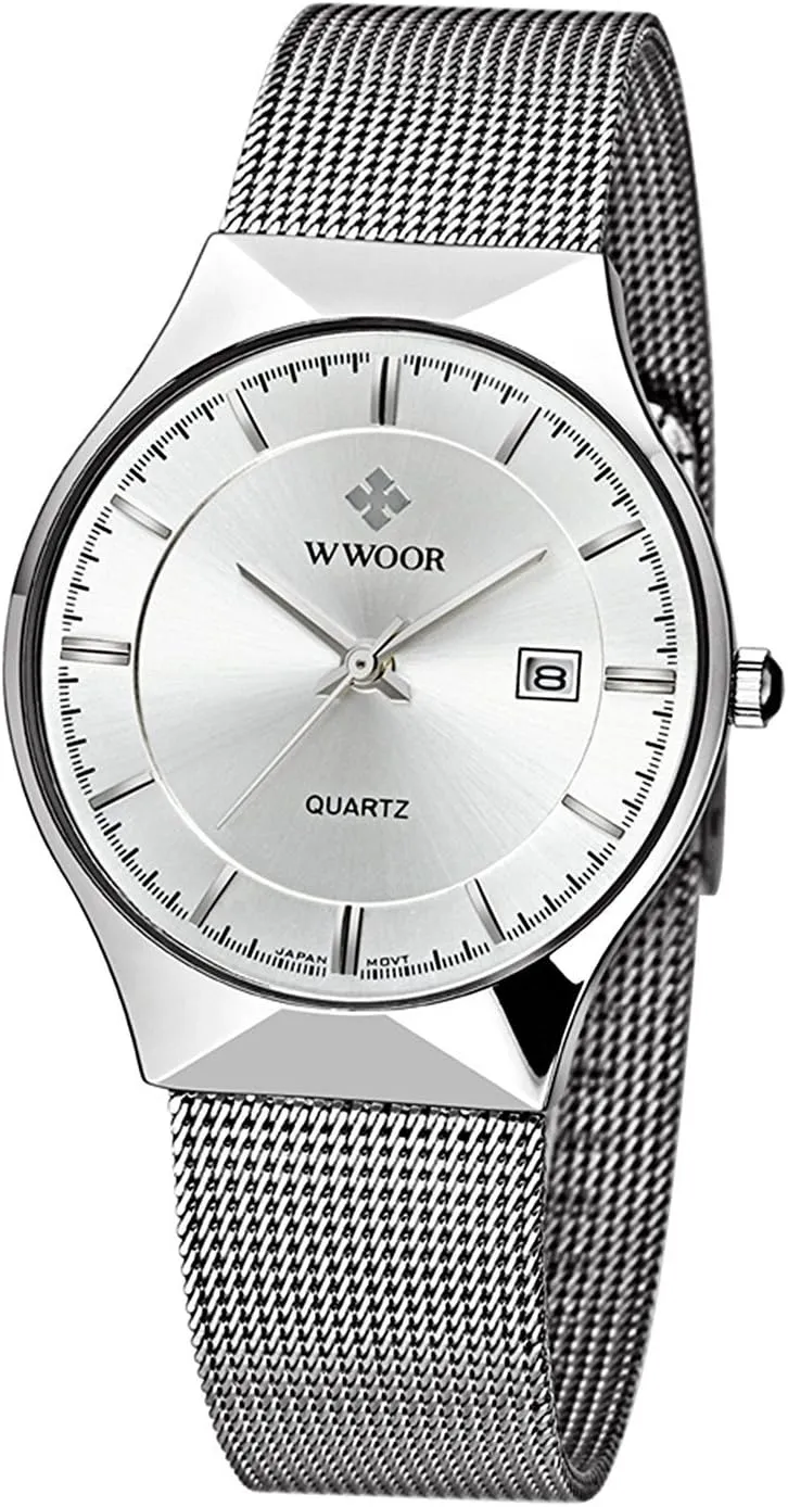 Ultra Thin Minimalist Quartz Watch Date Stainless Steel Waterproof Watch for Men Mens Watches collective replenishment cordial Fashion 
