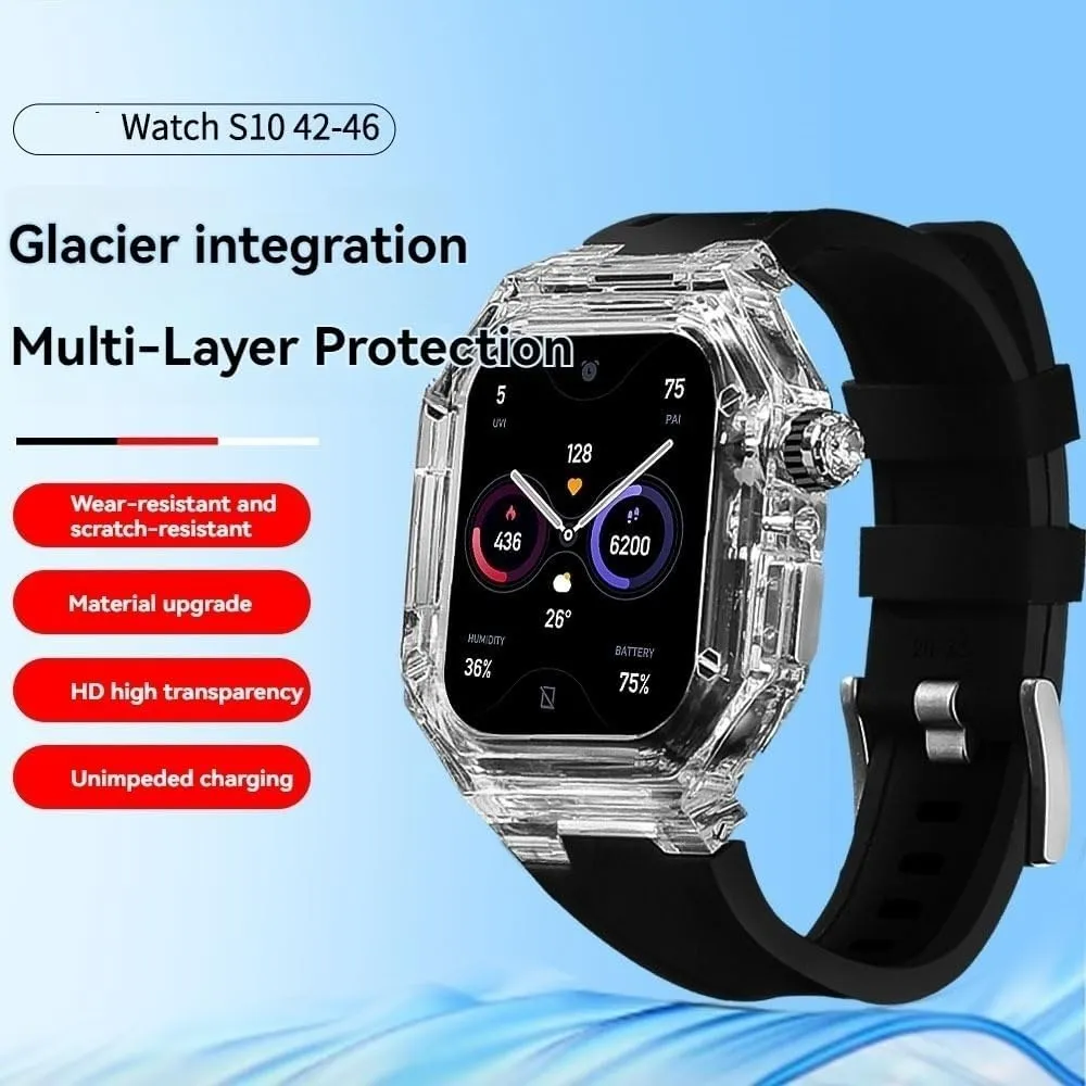 Ultra Ultra2 49mm Silicone Band for Iwatch Black Strap Mod Kit for Men Smart Watch Clear Case for Canada rapidity Apple Watch Series 10 46mm 42mm 