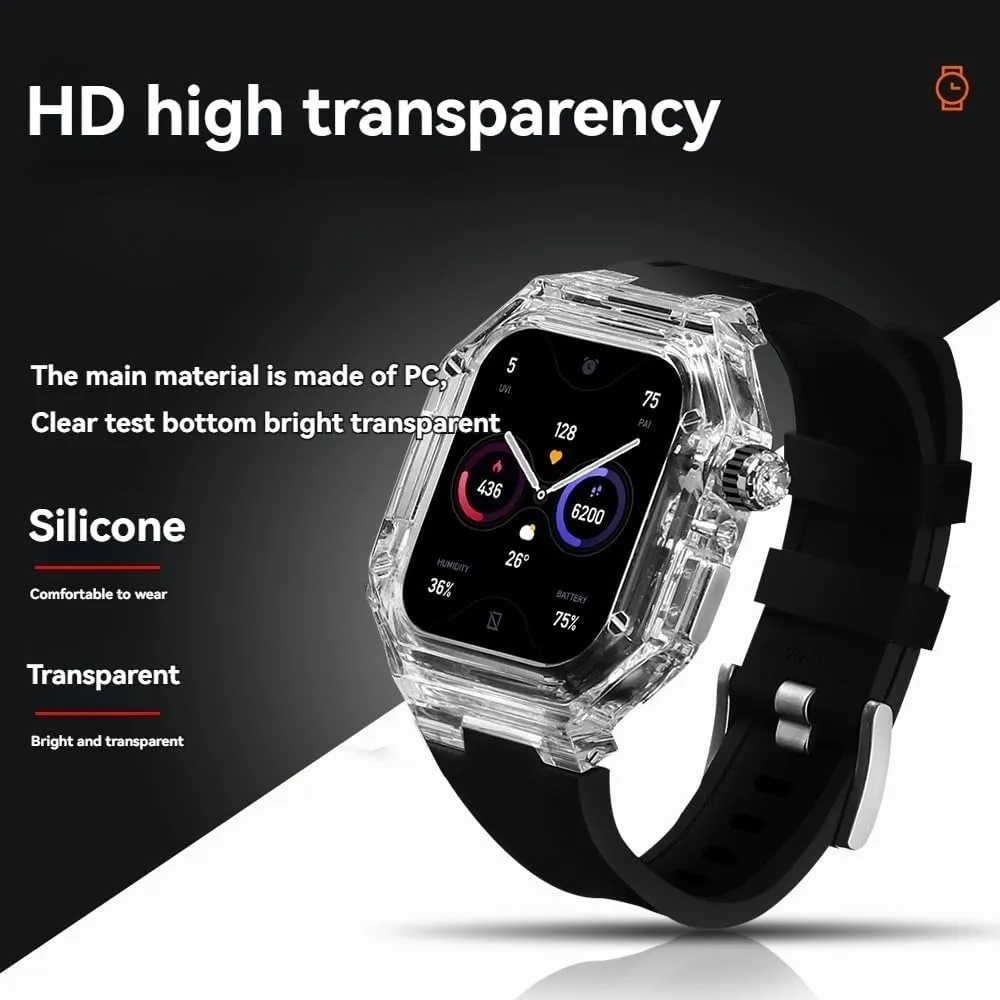 Ultra Ultra2 49mm Silicone Band for Iwatch Black Strap Mod Kit for Men Smart Watch Clear Case for Canada rapidity Apple Watch Series 10 46mm 42mm 