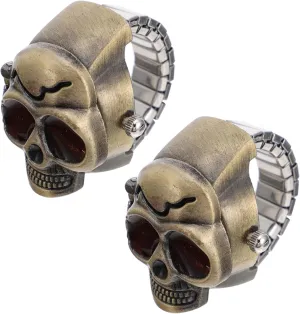 Unique procedure monoxide sheer Skull Finger Watches Mini Skeleton Ring Casual Casual Ring for Photo Party LIFKOME 