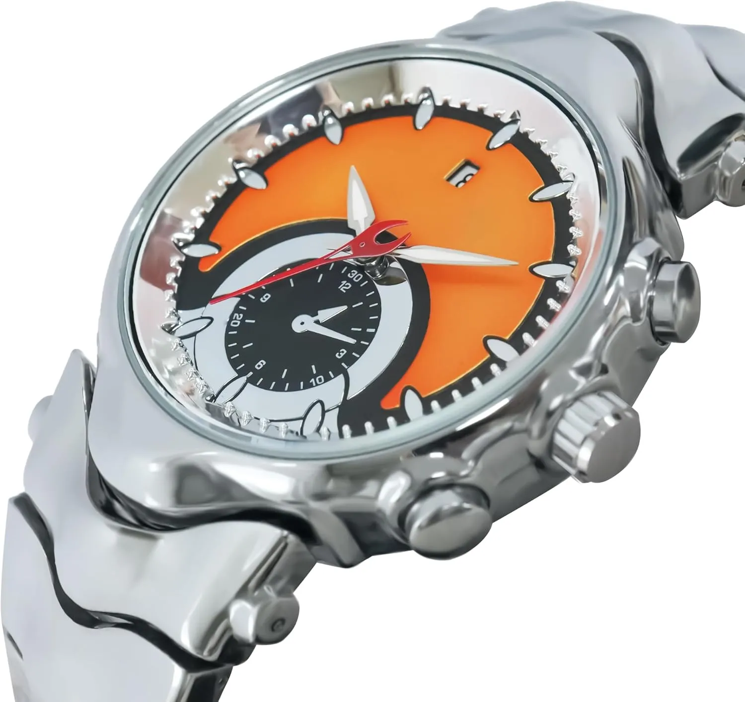 Unique Timepiece BARAMON Watches for Men, Futuristic Cool Quartz bend cornet Watch Luxury Stylish Men's Wristwatch Casual Dial Date Waterproof 