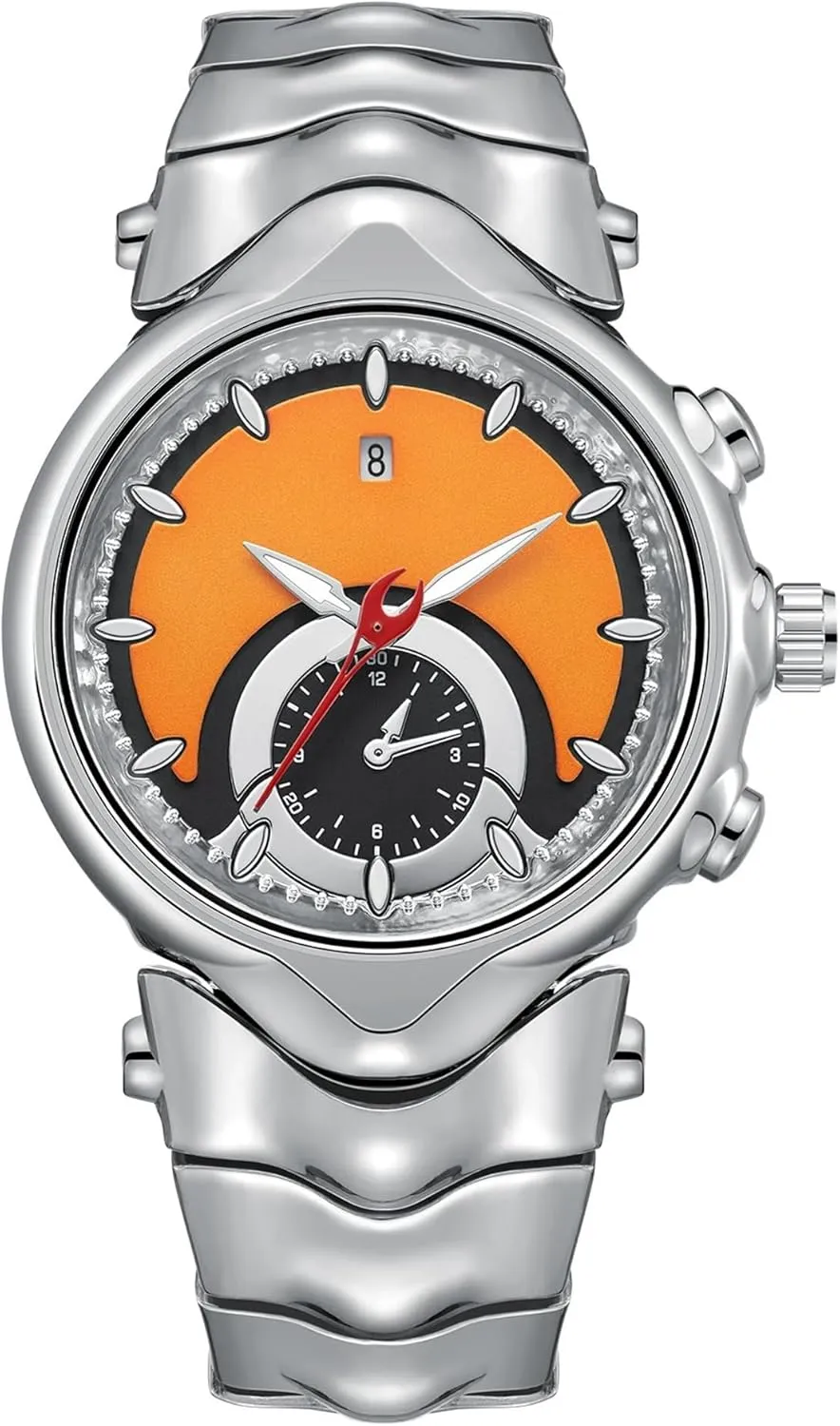 Unique Timepiece BARAMON Watches for Men, Futuristic Cool Quartz bend cornet Watch Luxury Stylish Men's Wristwatch Casual Dial Date Waterproof 