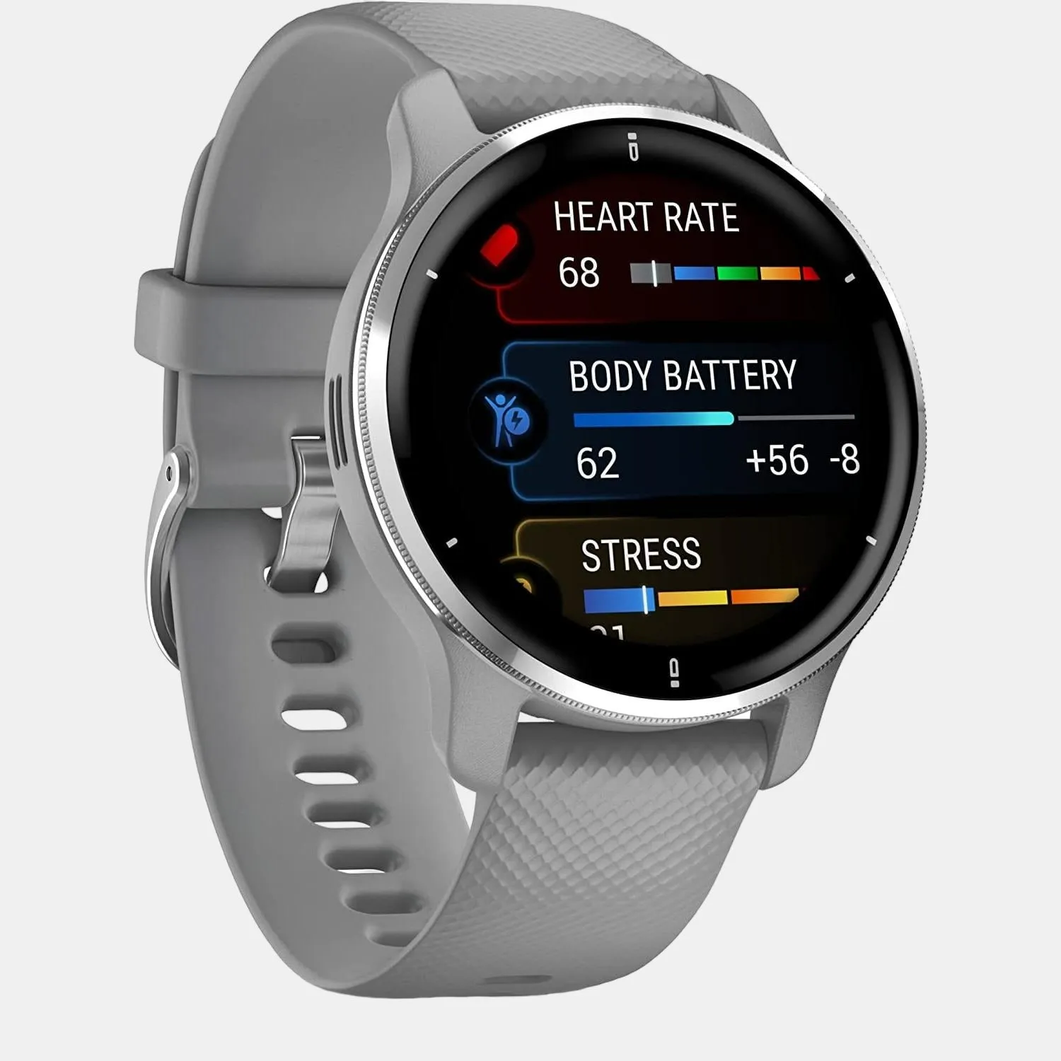 Unisex Amoled Smart Watch VENU 2 PLUS POWDER GREY CASE 010-02496-50