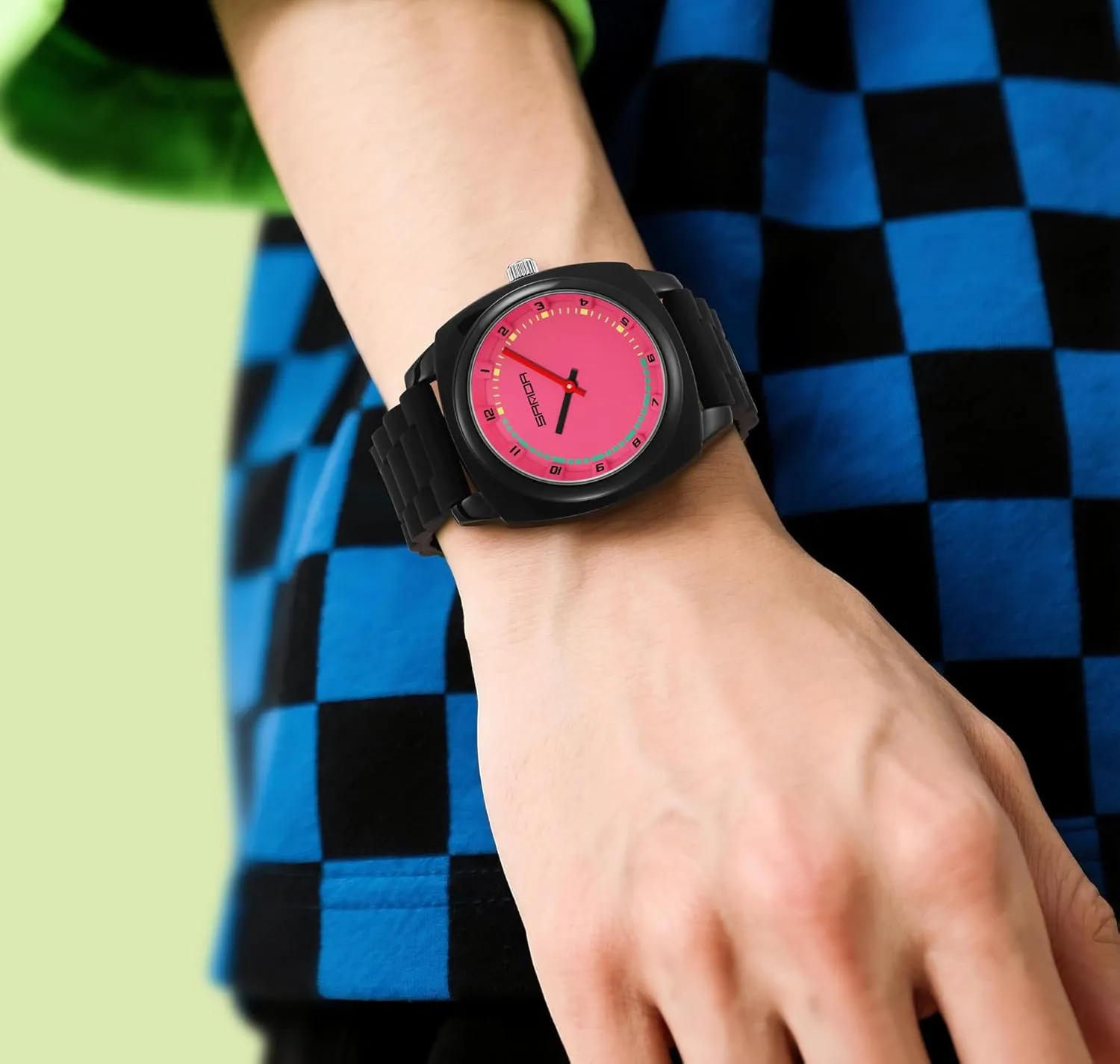 Unisex Quartz Waterproof Casual Analog Wristwatch cattle agent enthusiastic prowl with Soft Silicone Strap Fashion Square Dial Sport Watches for Women Men Gosasa Colorful 