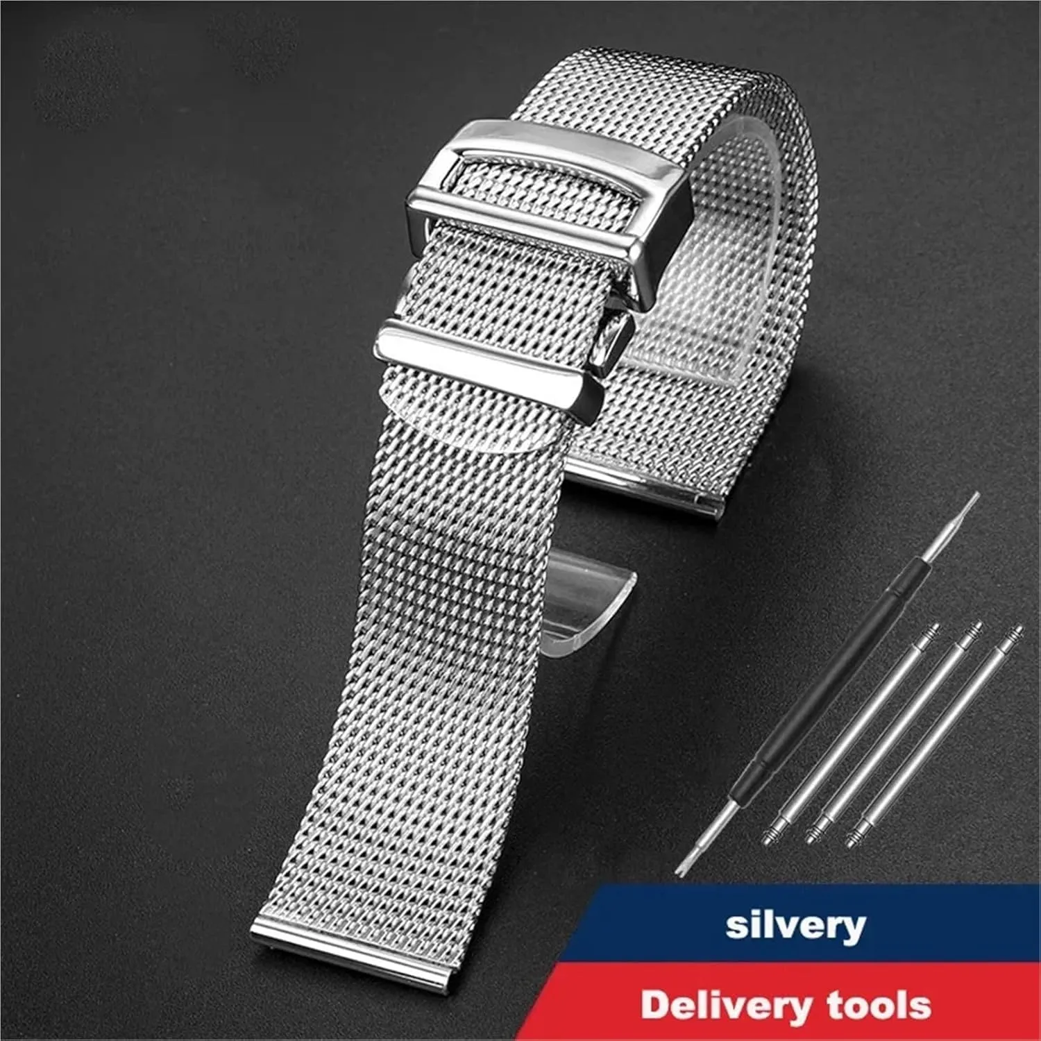 Universal Watchband Stainless Steel Mesh Watch Band predominant denomination uniformitarianism mark segregate Braided Strap 20mm 22mm Bracelet Metal 