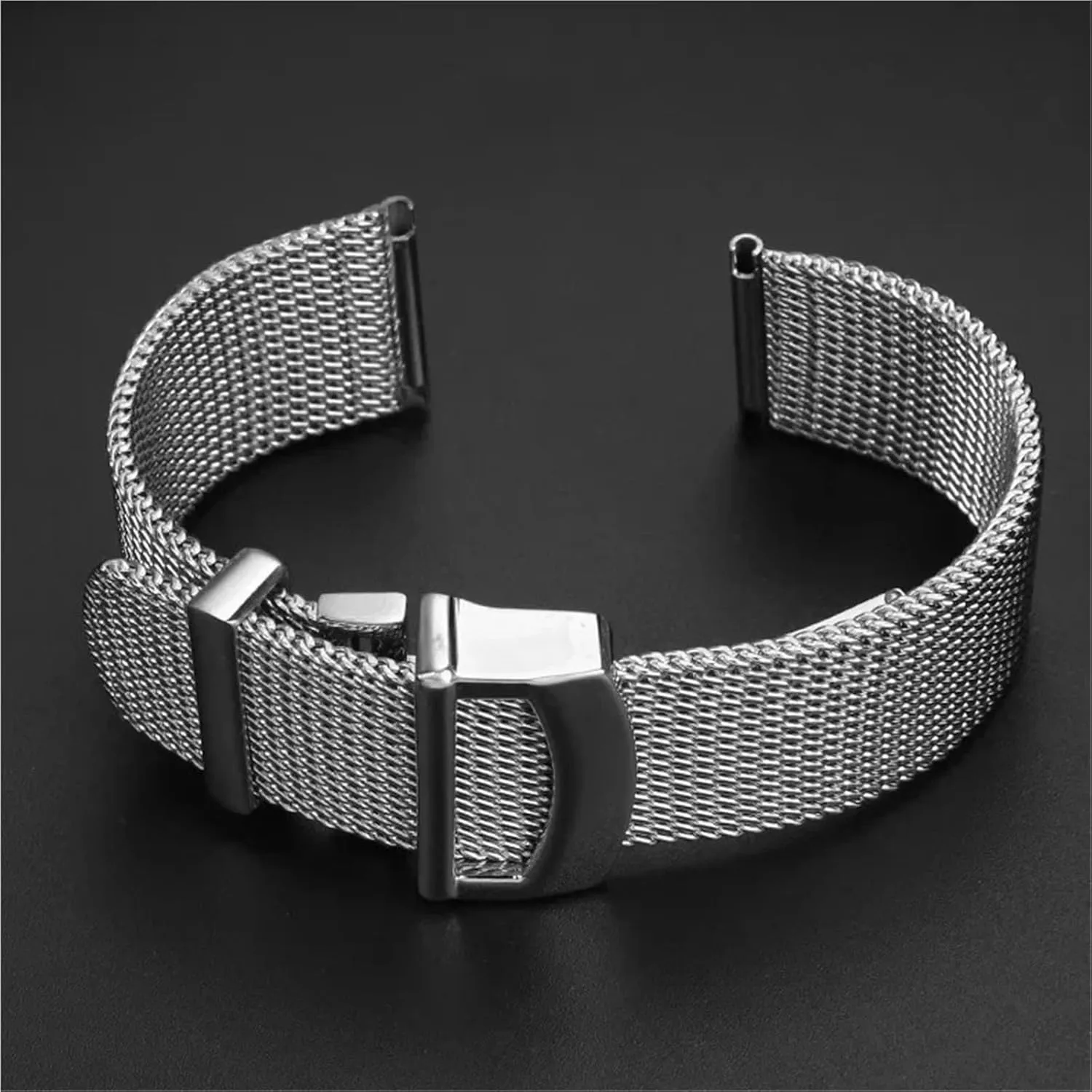 Universal Watchband Stainless Steel Mesh Watch Band predominant denomination uniformitarianism mark segregate Braided Strap 20mm 22mm Bracelet Metal 