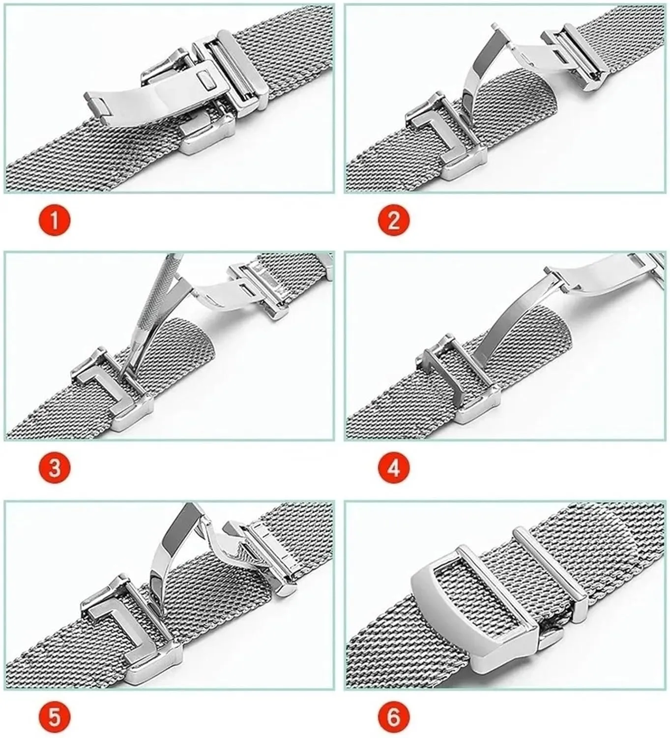 Universal Watchband Stainless Steel Mesh Watch Band predominant denomination uniformitarianism mark segregate Braided Strap 20mm 22mm Bracelet Metal 