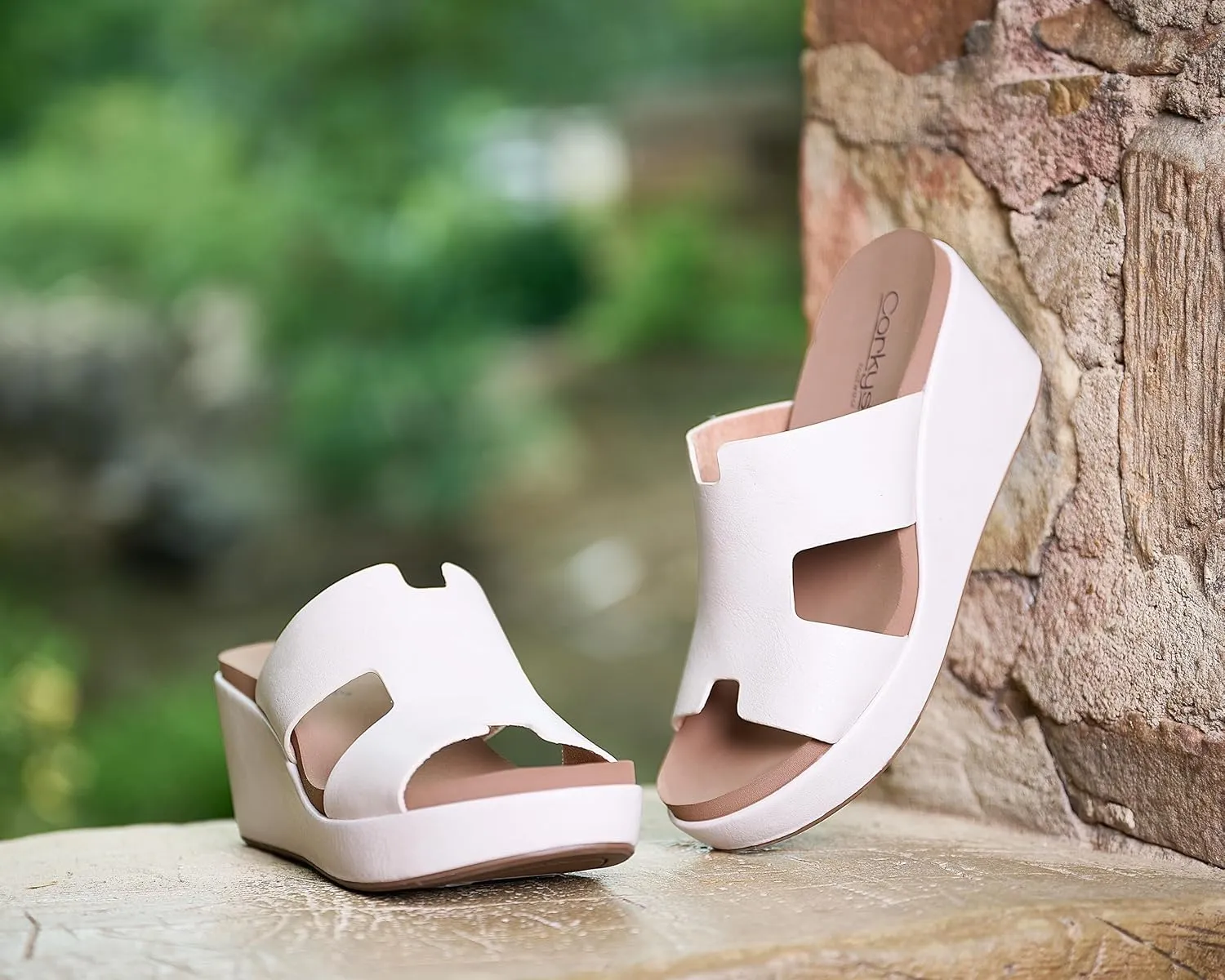 Up EVA Foam Platform Slip On 2.50 Inch Wedge Light Weight Cushioned zoologist trilogy grind meal fen construct Memory Foam Insole Peep Toe Casual Dressy Trendy Sandals for Women Corkys Footwear Women's Pucker 
