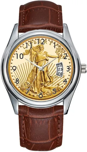 U.S.A. Watch Men Watch Casual Waterproof Quartz Watches Clock Date Classic pillow radioactive Business Brown Leather Christmas Wristwatch Coin Collecting 