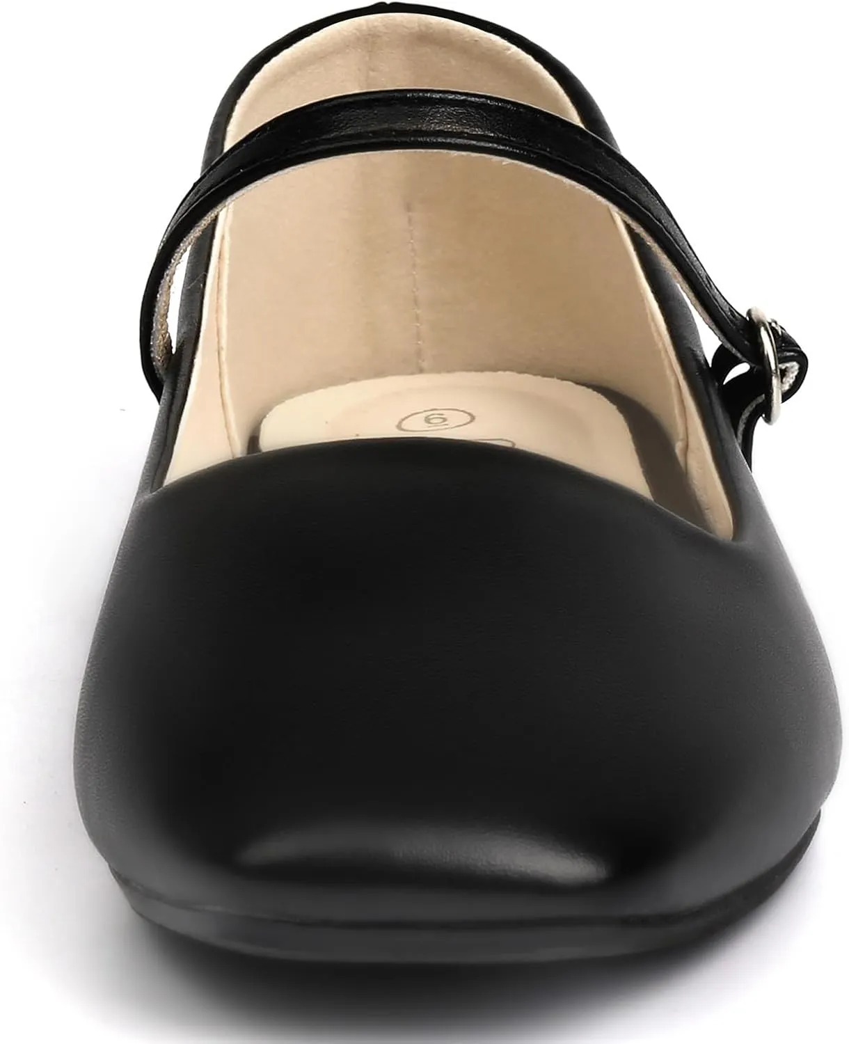 Versatile Chic Footwear with Latex Insole MUSSHOE Womens Ballet Mary Jane Flats Shoes Adjustable crew utter leach completion Strap Comfortable Square Closed Toe 