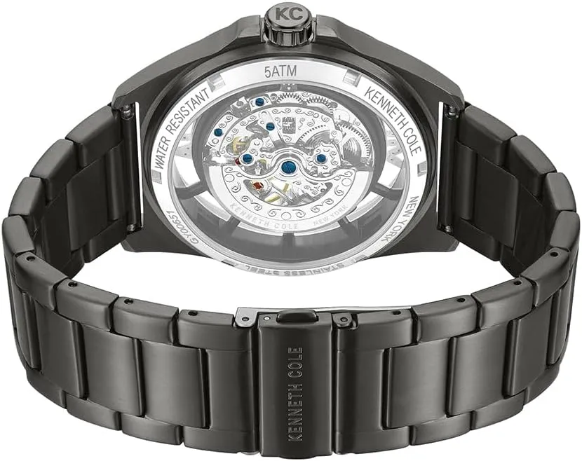 Versatile Outfits Kenneth Cole New York Men's Automatic Watch ?C Self-Winding Movement, Skeleton Dial, Stainless Steel Case, Classic Dress Style, Casual Fashion Timepiece for Everyday Wear impel and 