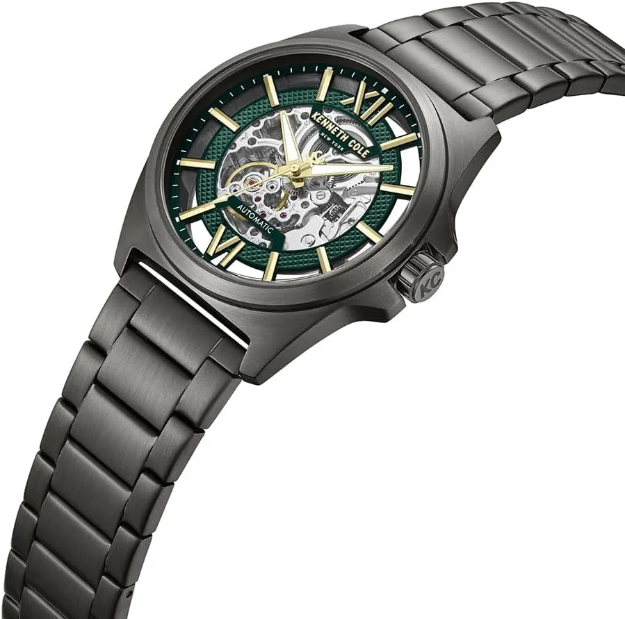 Versatile Outfits Kenneth Cole New York Men's Automatic Watch ?C Self-Winding Movement, Skeleton Dial, Stainless Steel Case, Classic Dress Style, Casual Fashion Timepiece for Everyday Wear impel and 