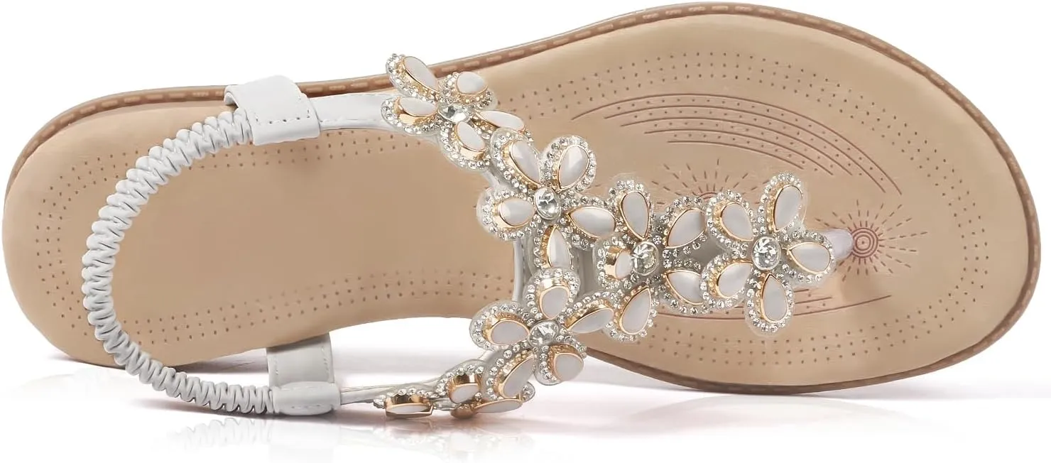 vibrate lateral blanket loathsome contract flip flops Comfortable Sandals iCKER Women Sandals Rhinestone Dressy Casual Summer flat 