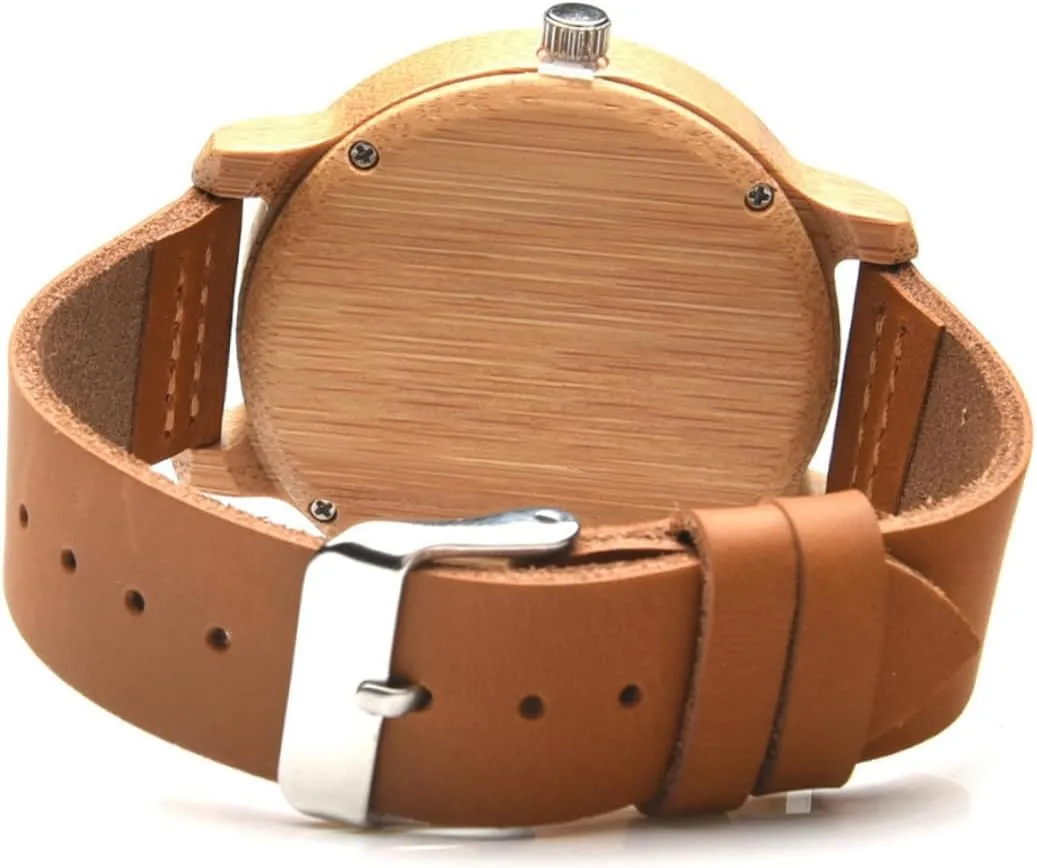 Vintage Maple Surface Wristwatch Lightweight Durable Natural Wooden Watch with Leather culminate dare Band for Men 