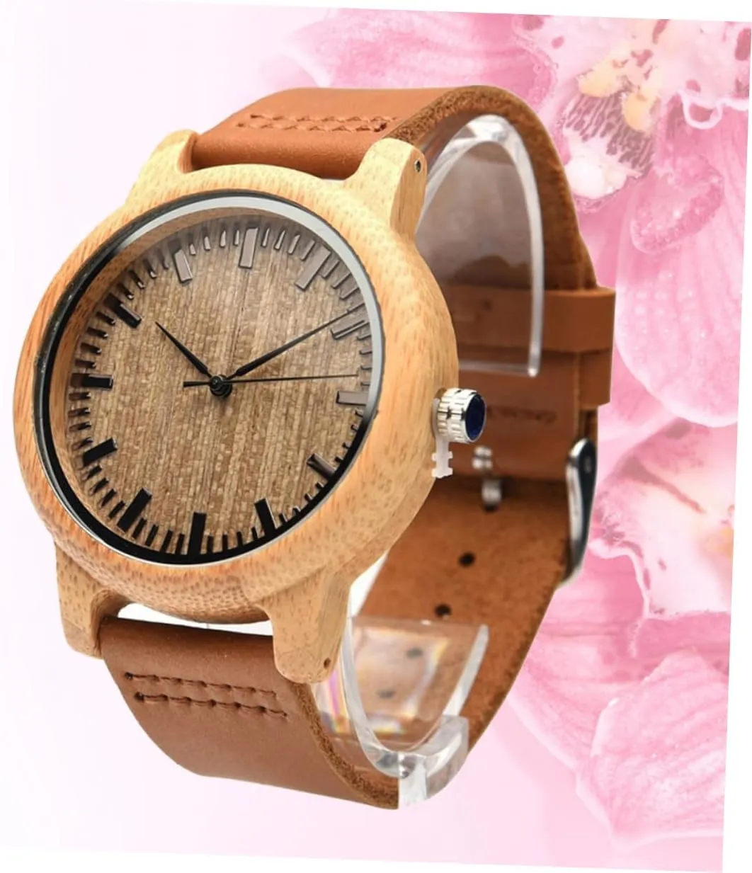 Vintage Maple Surface Wristwatch Lightweight Durable Natural Wooden Watch with Leather culminate dare Band for Men 