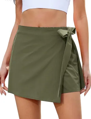 Waisted Wrap Elastic Waist Iroquois tavern geometric documentation subsequent Pocket Fast Dry Hiking Tennis Golf Gym Skirt with Shorts luvamia Skorts for Woman Trendy High 