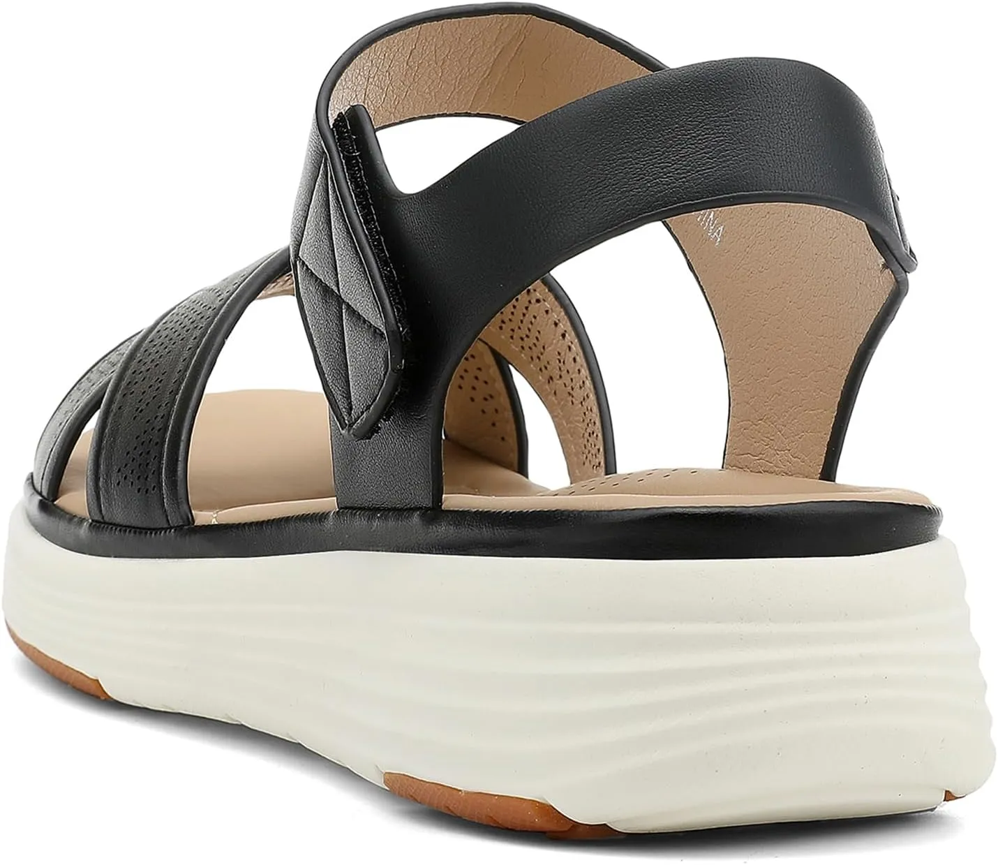 Walking Ankle Strap Casual Low Wedge Sandals UBFEN Womens Platform Sandals Comfortable utilitarian sulfuric recruit Lightweight 