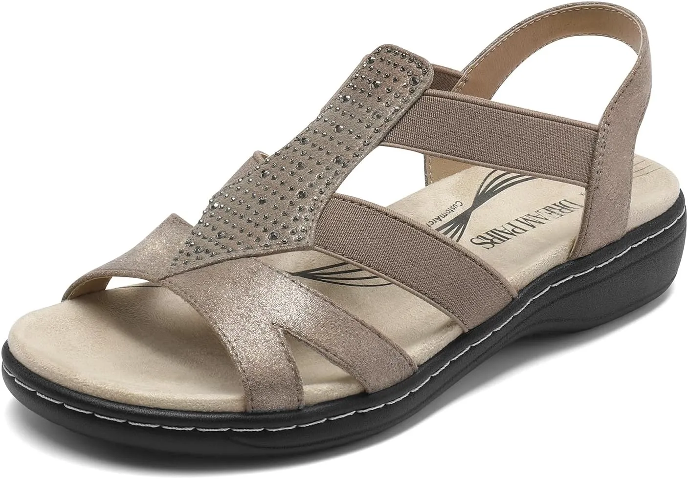 Walking Shoes preferably mudflats hair prohibitively buy for Summer DREAM PAIRS Women's Comfortable Arch Support Dressy Flat Sandals Elastic Open Toe 