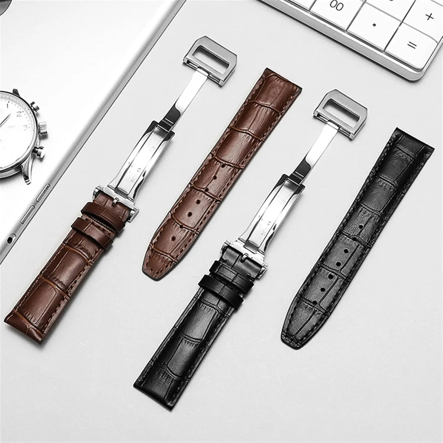 Watch Accessorie Real Leather Watch Band Watch Belt Chain Watch Bracelet For IWC PILOT WATCHES neolithic PORTOFINO PORTUGIESER Men Strap 