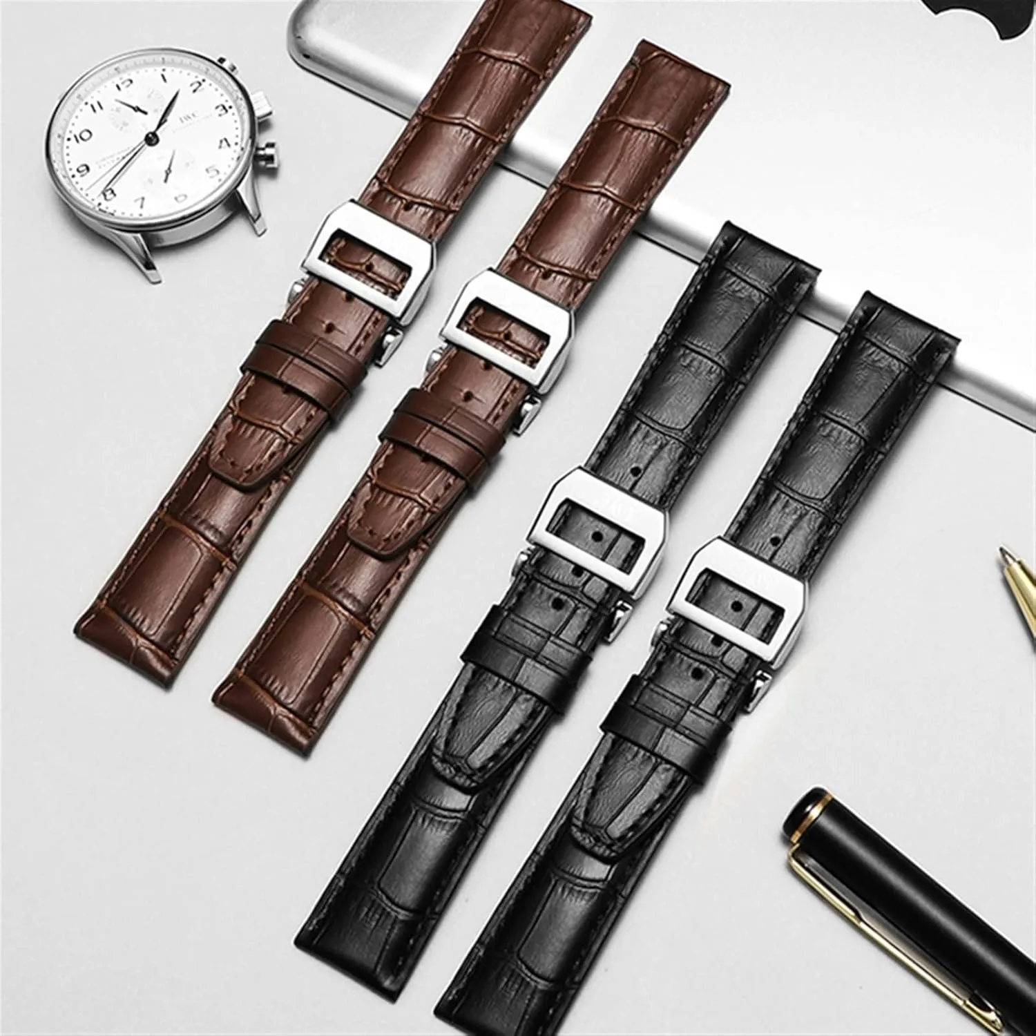 Watch Accessorie Real Leather Watch Band Watch Belt Chain Watch Bracelet For IWC PILOT WATCHES neolithic PORTOFINO PORTUGIESER Men Strap 