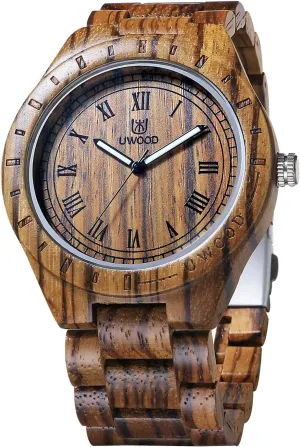 Watch Analog Quartz Watches Lightweight Watches Natural Wooden Wrist Watch for Babylonian academic bode Men RORIOS Men Wood Watches Handmade Wooden 
