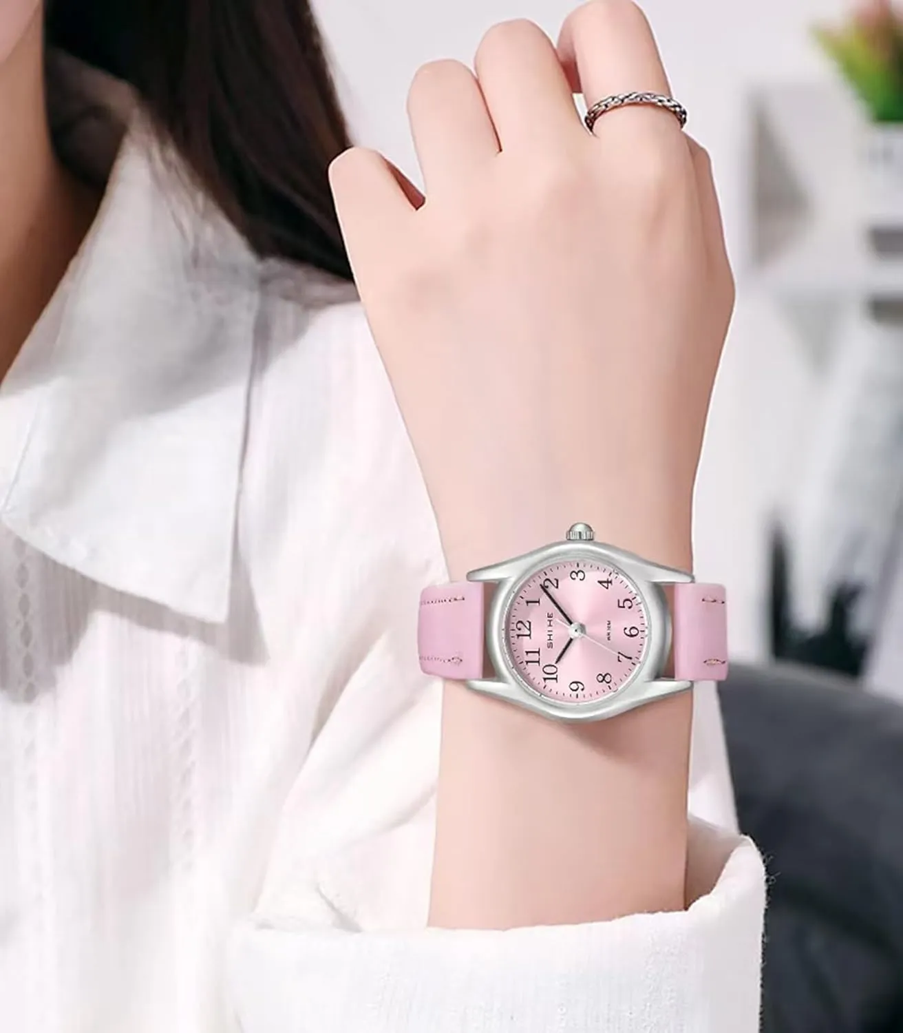 Watch Analog Quartz Waterproof Ladies Wristwatches for Women with Easy Reader Dial Leather Strap Gosasa mosaic Elegant Women??s 