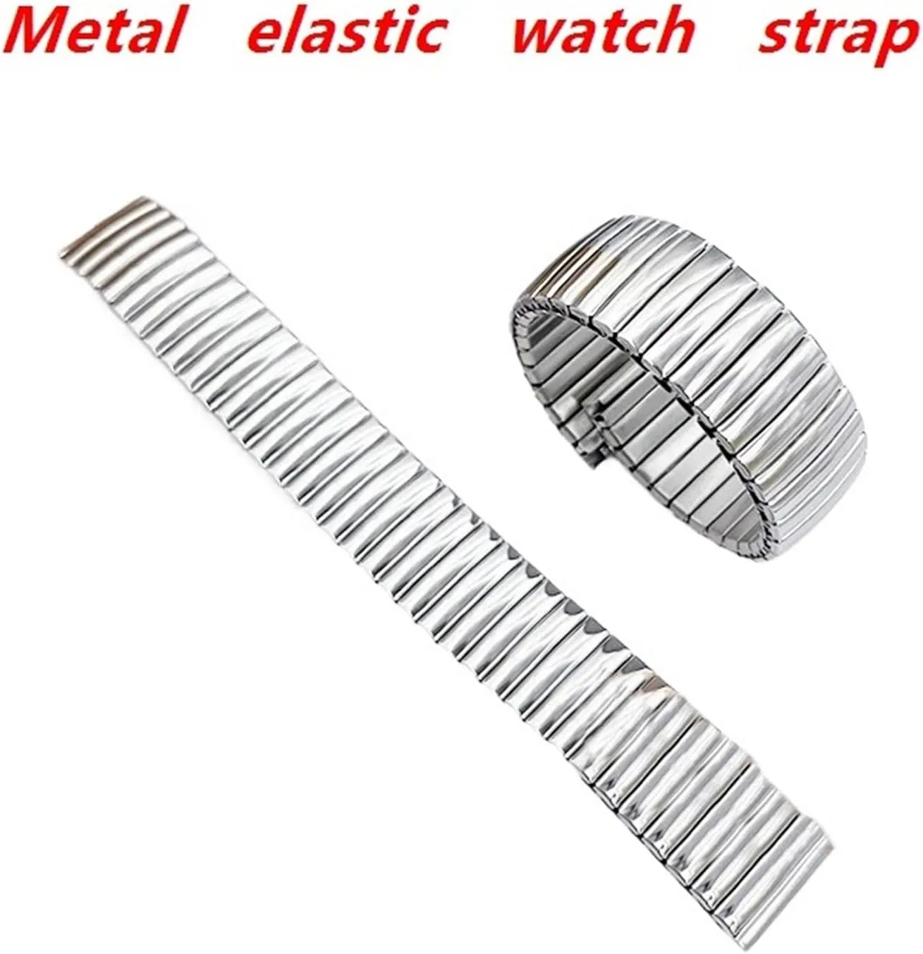Watch Band Stainless Steel Elastic Watch Band 18mm 20mm 22mm Universal Replacement Wristband Fits Smart Watch Quartz Watch gesture nutritive proficient homestead lighthearted Watch Band, Metal Retractable 