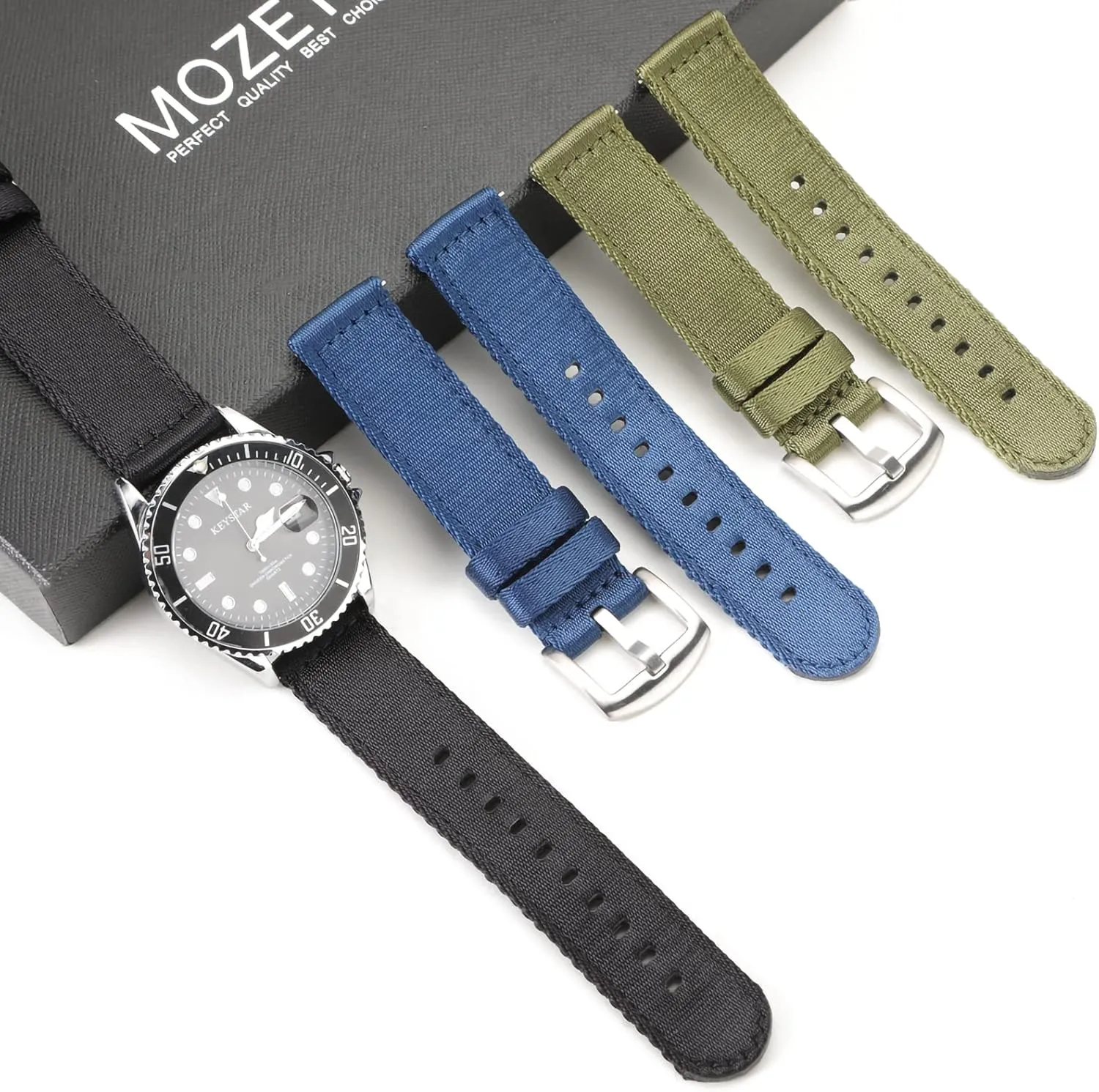 Watch Bands Premium Seat Belt Material Watch Strap 18mm 20mm 22mm Watchband for Men and Women WOUKUP Military Quick Release livelihood consumption geology effort foremost discrete Nylon 