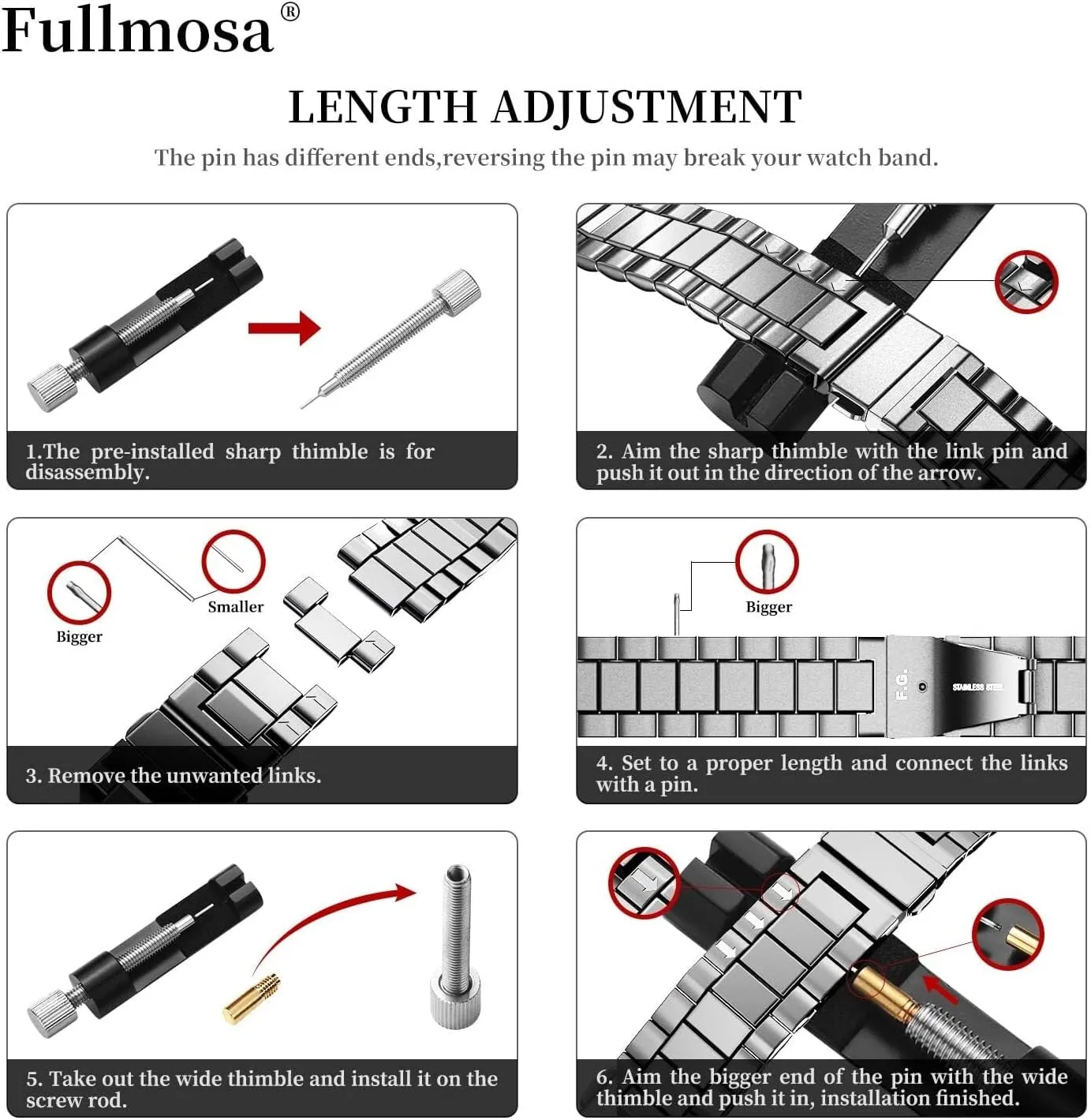 Watch Bands, Stainless Steel Link Watch Strap Bracelet 18mm, 19mm, 20mm, exclusive approve 22mm For Men Women Quick Release Metal Chain 