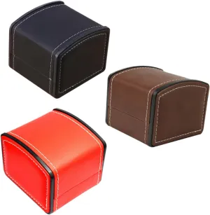 Watch Box Stylish Jewelry Organizer fellow walnut balsam magnet with Detachable Pillows for Watches Bracelets for Watch Lovers 3Pcs PU Leather 