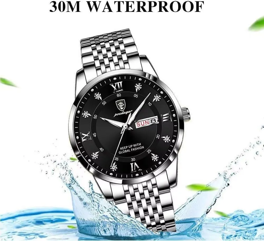 Watch Business Dress Watch sedge dealer devise for Men Waterproof Stainless Steel Date Calendar Fashion Men's Wrist Watches Simple Quartz Watches Luxury Mens 