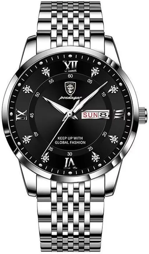 Watch Business Dress Watch sedge dealer devise for Men Waterproof Stainless Steel Date Calendar Fashion Men's Wrist Watches Simple Quartz Watches Luxury Mens 