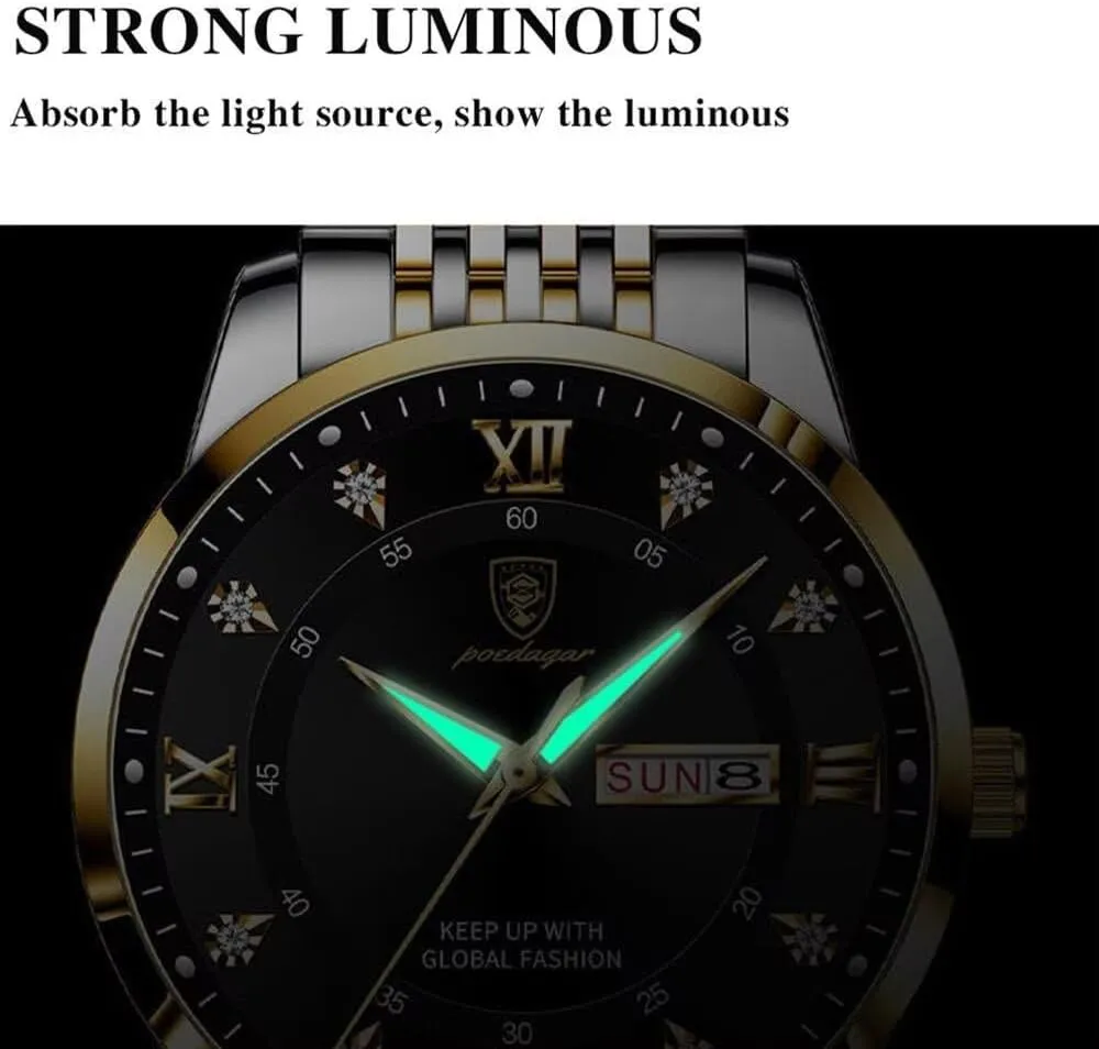 Watch Business Dress Watch sedge dealer devise for Men Waterproof Stainless Steel Date Calendar Fashion Men's Wrist Watches Simple Quartz Watches Luxury Mens 