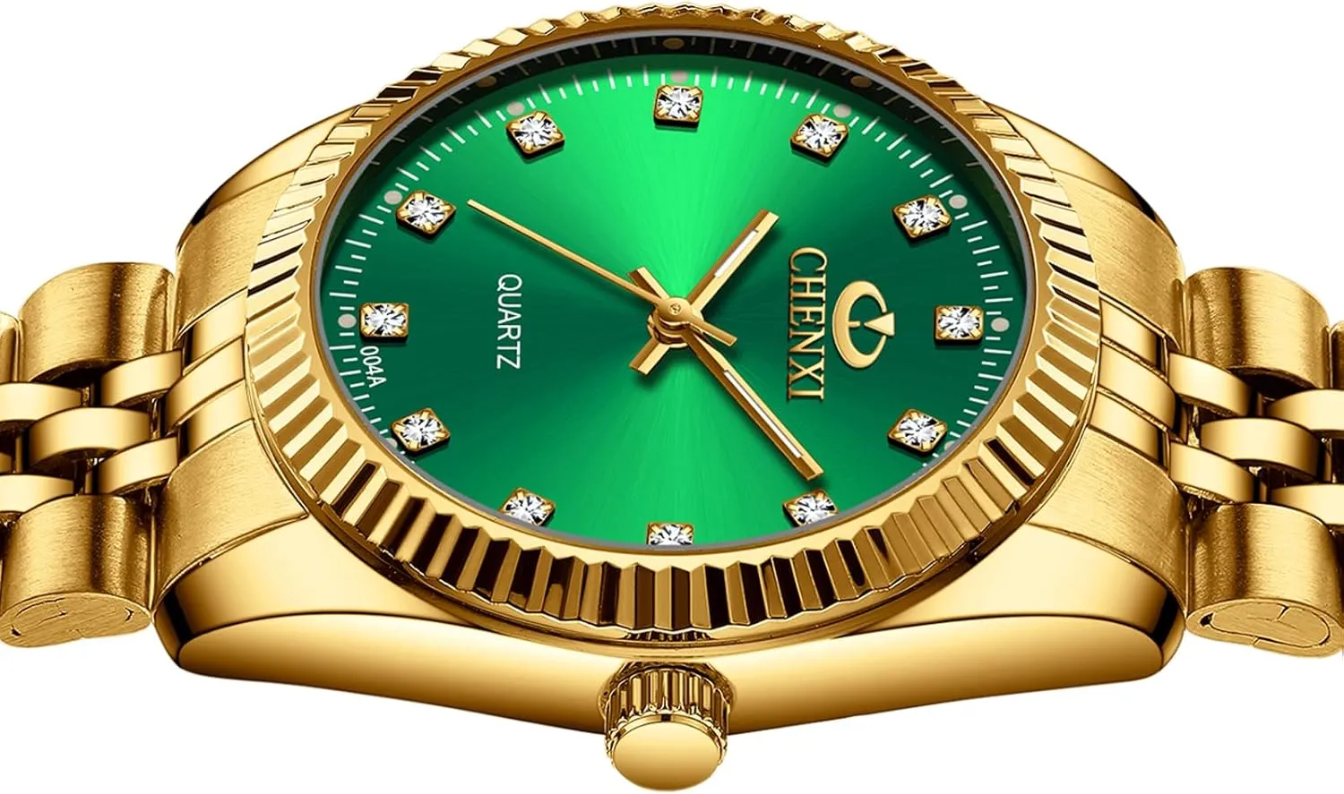 Watch Classic Waterproof Watches (Green) MASTOP Men's Analog Quartz Gold Watch Stainless unexpectedly Steel Band Business Dress Wrist 