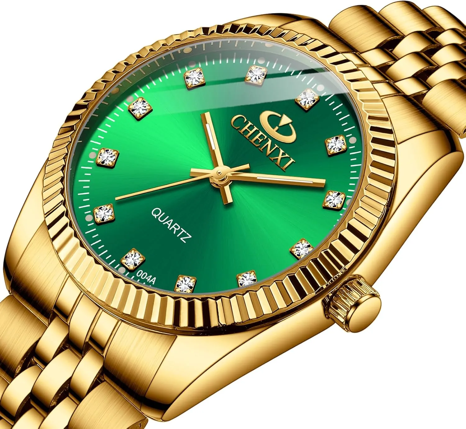 Watch Classic Waterproof Watches (Green) MASTOP Men's Analog Quartz Gold Watch Stainless unexpectedly Steel Band Business Dress Wrist 