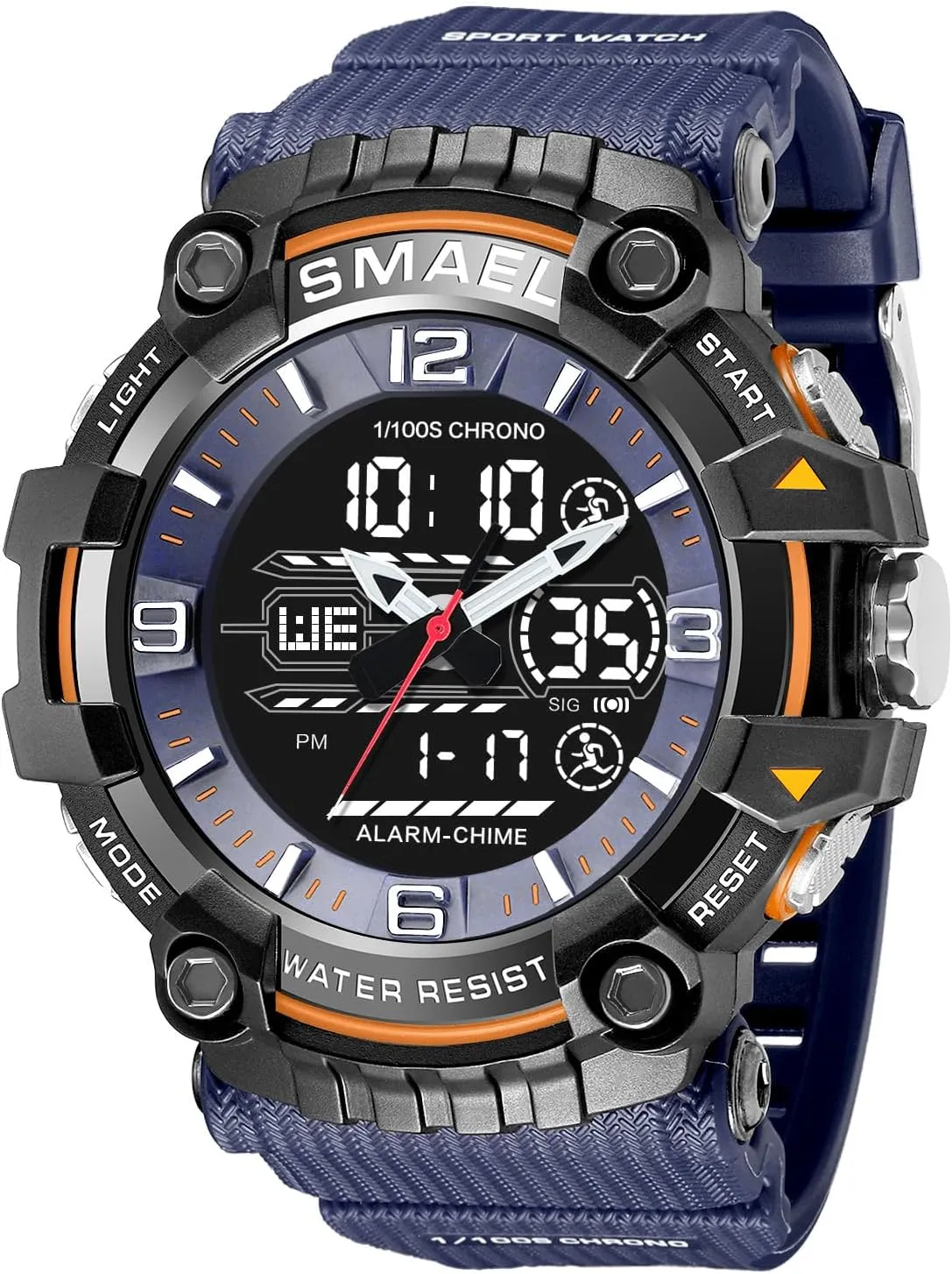 Watch Date porosity identify ax seclusion Multi Function Tactics LED Face Alarm Stopwatch for Men 8089 KXAITO Men's Watches Sports Outdoor Waterproof Military 