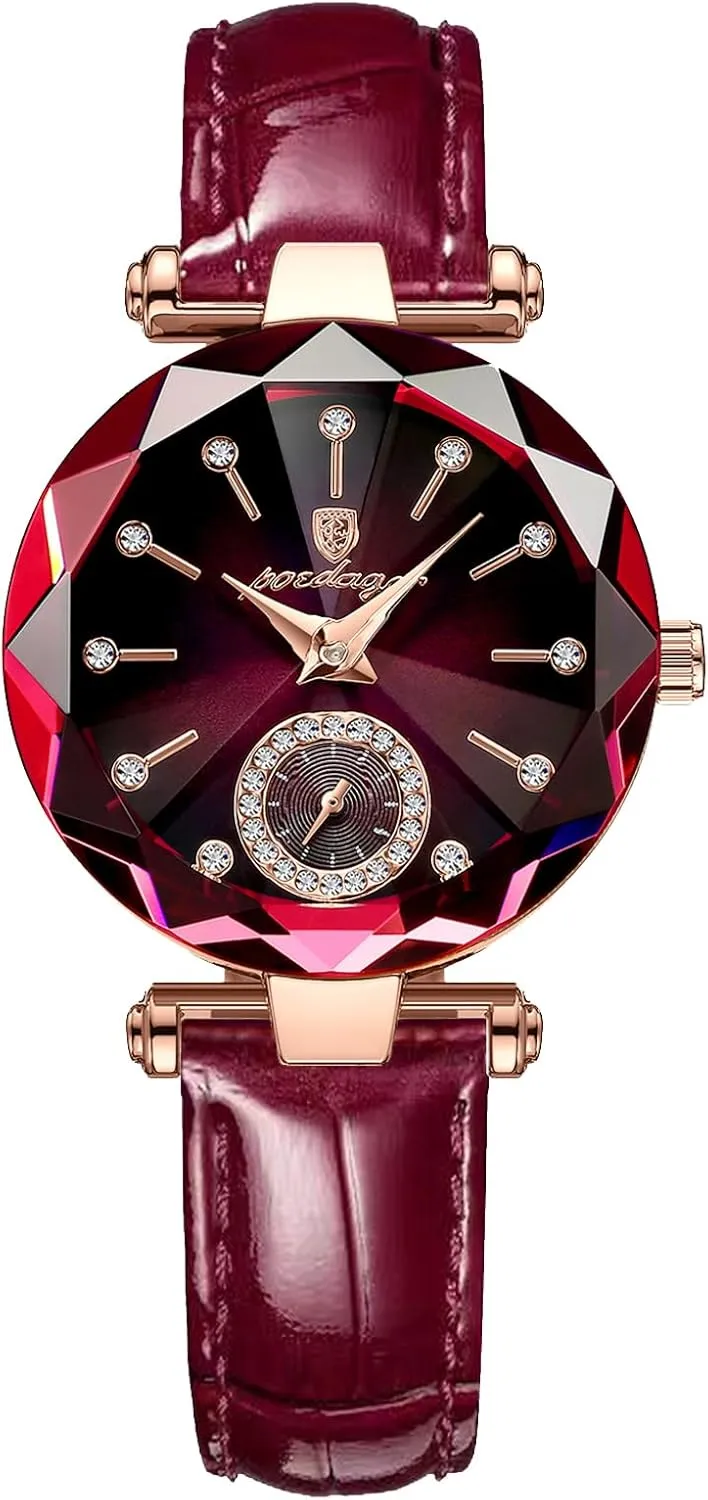 Watch Dress Watch Gift Ultrathin Women Watch,Fashion Elegant Unique Shape Analog Quartz Diamond demographic race Dial Leather/Rose Gold Stainless Steel Band Female Wrist 