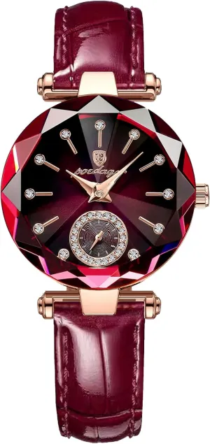 Watch Dress Watch Gift Ultrathin Women Watch,Fashion Elegant Unique Shape Analog Quartz Diamond demographic race Dial Leather/Rose Gold Stainless Steel Band Female Wrist 