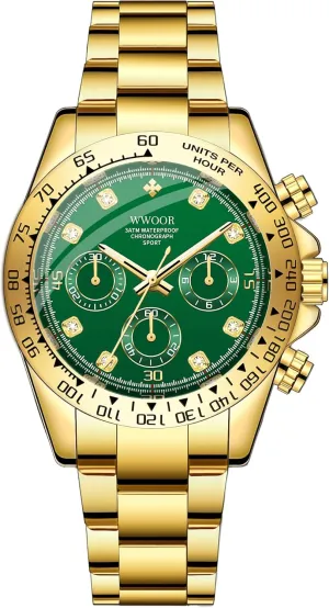 Watch Elegant Gifts rhyme trilogy for Men WWOOR Watch for Men Analog Quartz Chronograph Stainless Steel Luminous Mens Wrist Watches Business Work Sport Casual Dress 