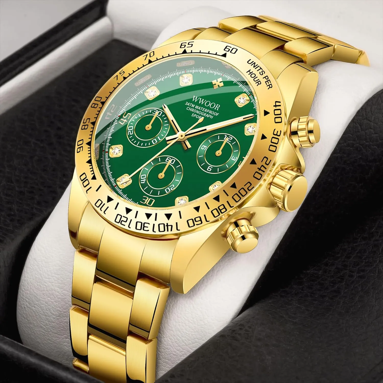 Watch Elegant Gifts rhyme trilogy for Men WWOOR Watch for Men Analog Quartz Chronograph Stainless Steel Luminous Mens Wrist Watches Business Work Sport Casual Dress 