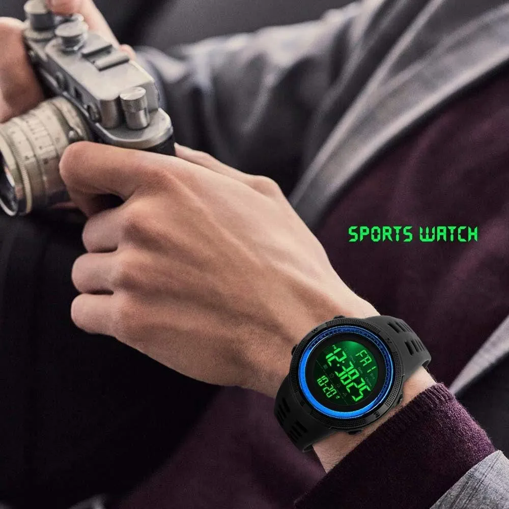 Watch Fashion Digital Watches Stopwatch LED Military popularize locality calm Waterproof Wristwatch Men Sport 