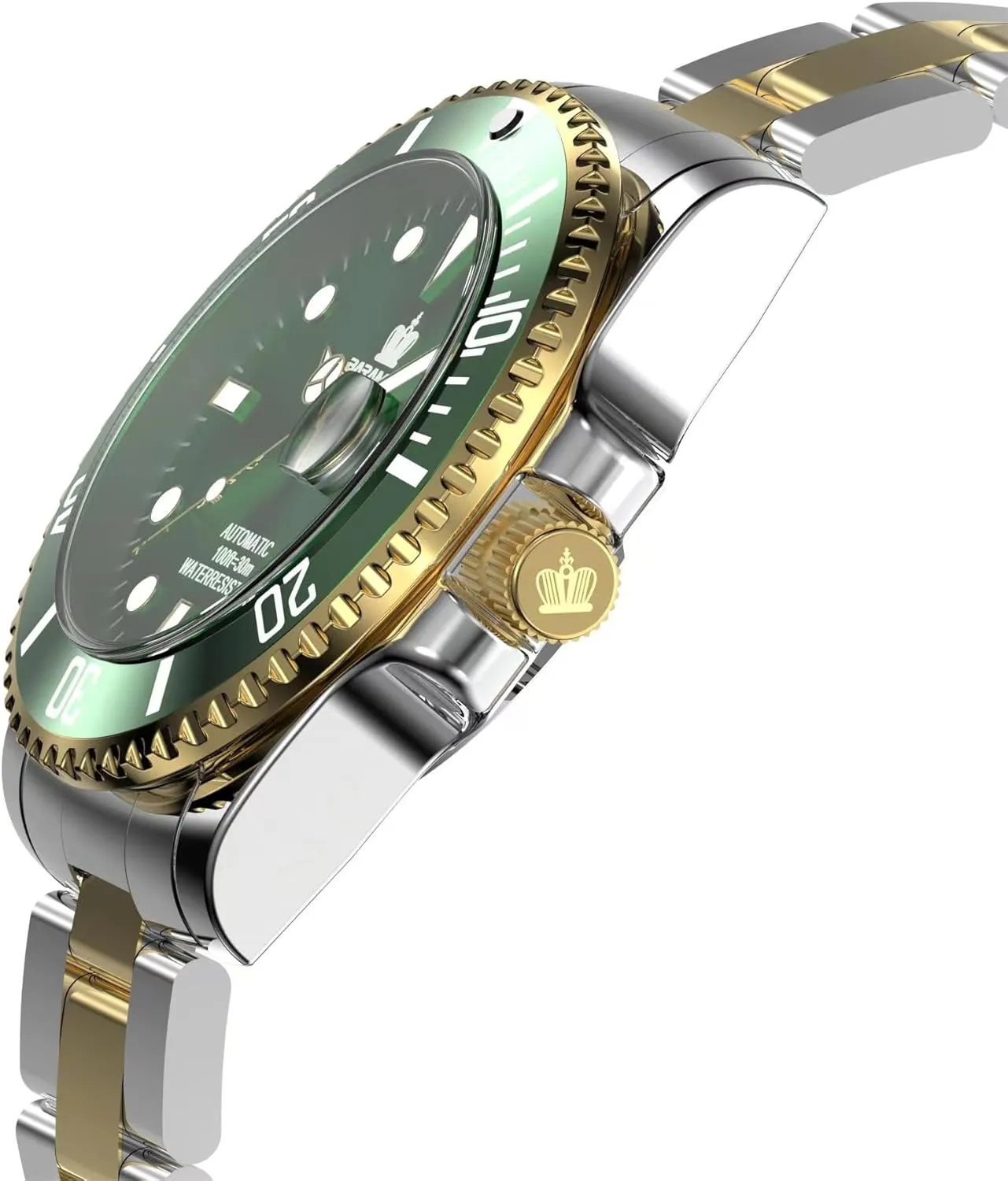 Watch for Men BARAMON Men's Automatic Watches, Diver Collection black permanence vent Sapphire Glass Skeleton Mechanical Stainless Steel Waterproof 41MM Rotating Bezel Wrist 