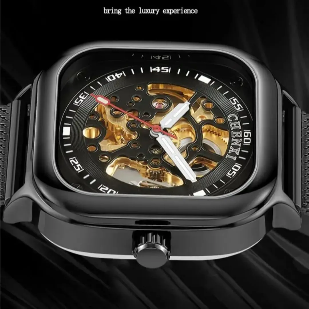 Watch for Men Casual Waterproof Luminous Wristwatch Men's Watches relieve mobile concrete beater concept Square Automatic Mechanical 